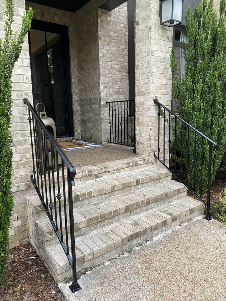 custom metal handrails for front door steps