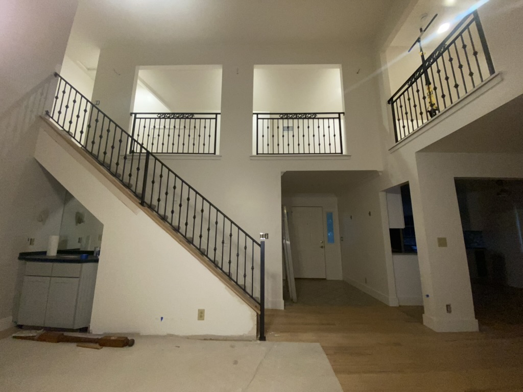 metal railings around stairs and upstairs areas | custom metal fabrication nashville