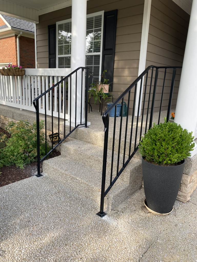 black metal handrails | custom metal fabrication nashville
